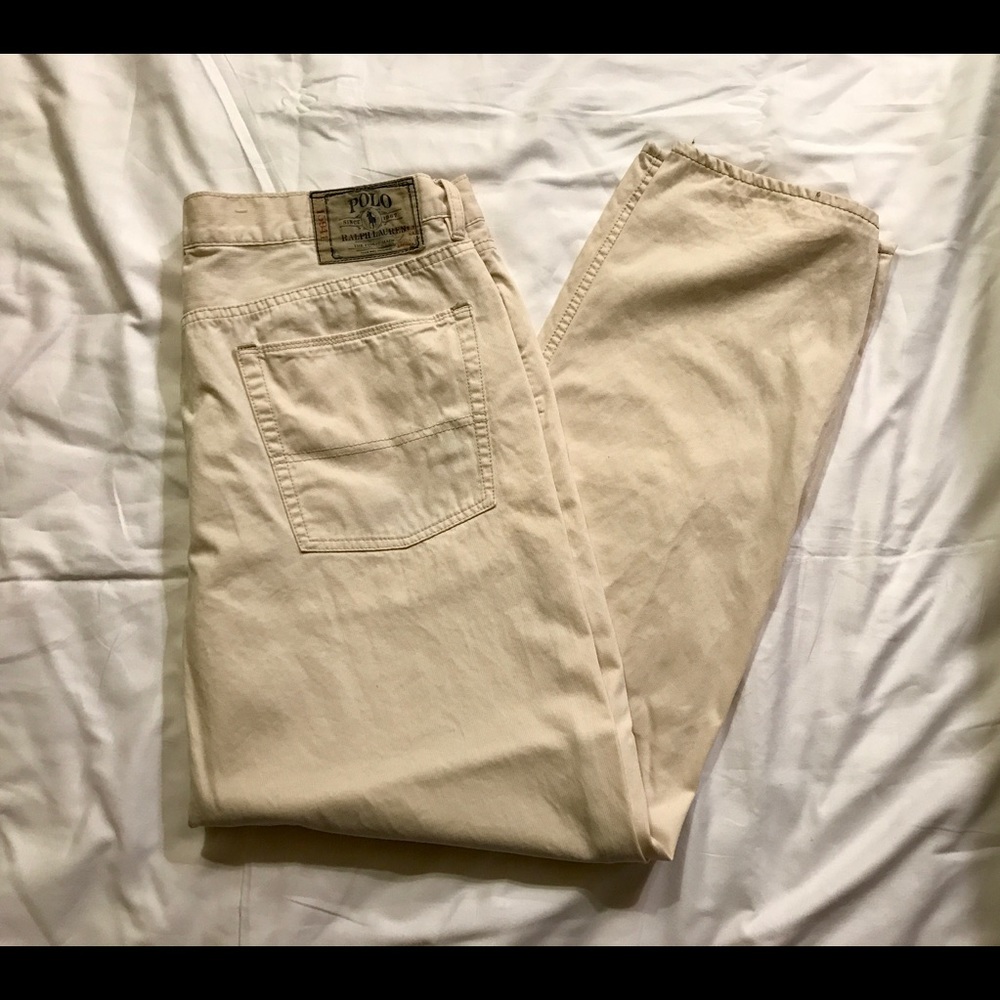 New Ralph Lauren Men's Cream Pants/Jeans